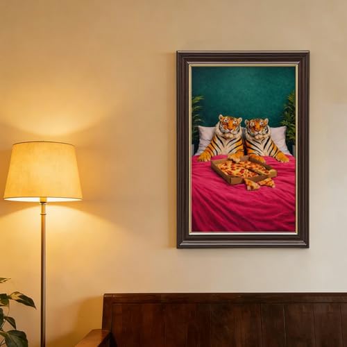 Poster tigre pizza résout mur vide déco chambre et bureau