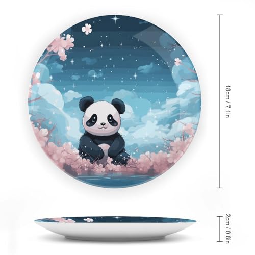 Assiette décorative panda rose en céramique, le cadeau idéal pour le salon - 3