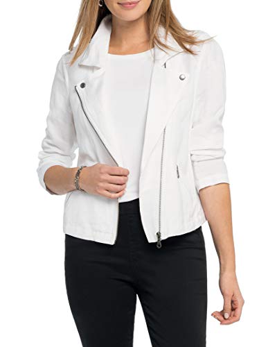 NIC+ZOE Women's JW00-WOVEN Jacket, Paper White, Small