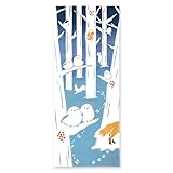 ミヤモトタオル 宮本 kenema注染手ぬぐい シマエナガの棲む森 約35×90cm 日本製