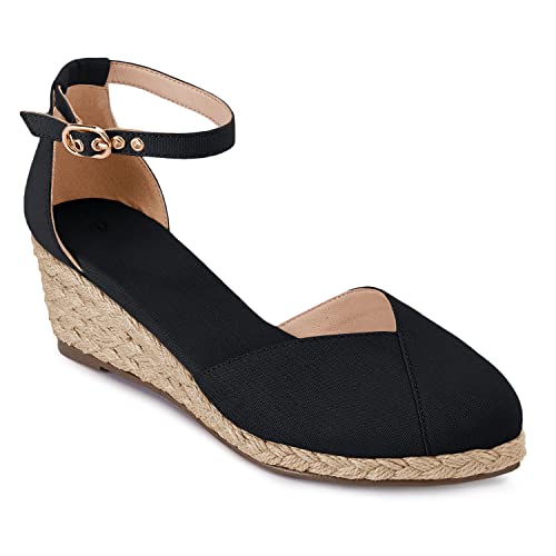 Juliet Holy Womens Espadrilles Sandals Closed Toe Platform Ankle Strap Casual Summer Wedges