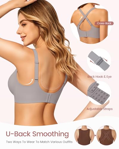 Image of Gailife Smooth Wireless Jelly Bras for Women No Underwire Seamless Push Up Bra Full Coverage Soft Suppor Tshirt Bralettes