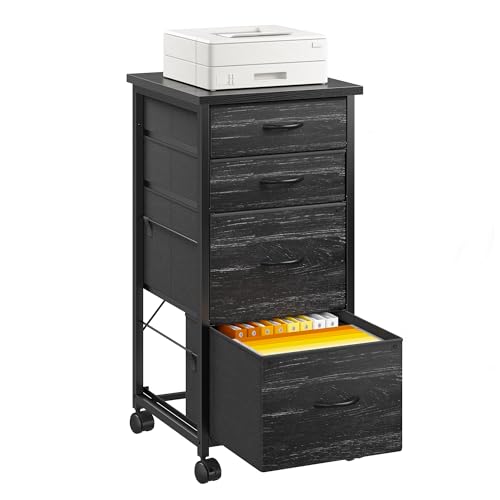 Image of DurayLoly 4-Drawer Rolling File Cabinet Fits A4 Letter Size For Home Office