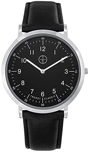 Montre homme quartz analogique, le cadeau idéal avec son bracelet en cuir noir