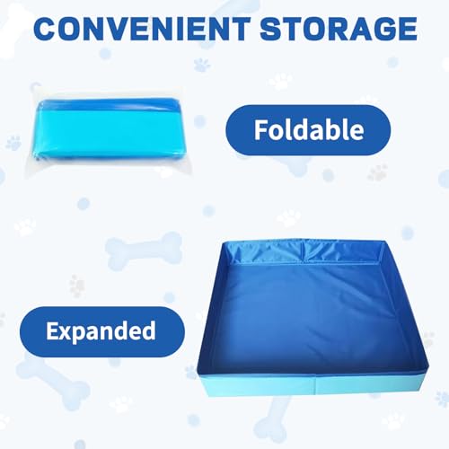 Faltbare Planschbecken für Hunde, Katzen, Schwimmbecken, Hundepool Katzenpool Faltbar, Wasserbecken für Große Kleine Hund und Katze, 50x50x10 cm (Haustierpool)