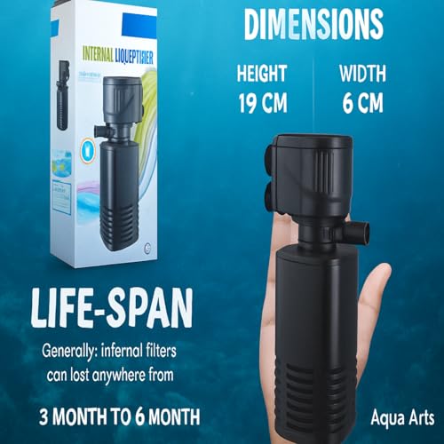 Image of 4 in 1 Aquarium Filter for Fish Tank | Submersible Oxygen Pump, Water Circulation & Filtration System, Low Power Motor