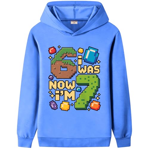 HodarSun Kids 67 MEME Jumper 6 7 Hoodies for Boys and Girls Six Seven Long Sleeve Pullover Sweatshirt Blue Age 8-9