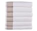 Lunasidus Venice 100-percent Luxury Turkish Combed Cotton Jacquard 6-Piece Hand Towel Set, Beige