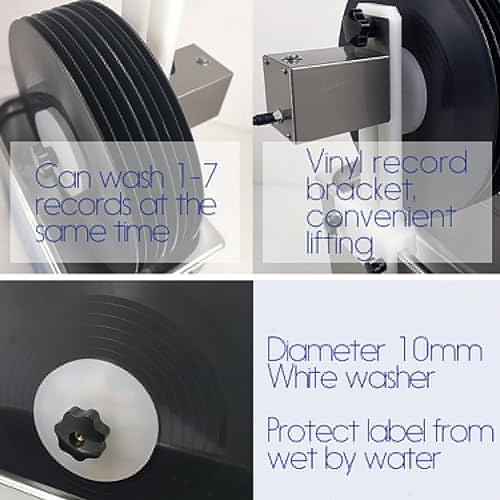Pulitore a ultrasuoni per dischi in vinile con potenza regolabile, sistema di riscaldamento per pulizia profonda, funzione Degas per una cura ottimale, adatto per tutte le dimensioni LP