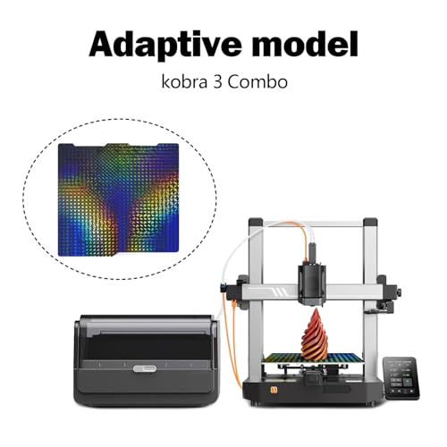 RugooSpink Build Plate for Kobra 3/Kobra 3 V2 Combo 256x268MM Plate (Kaleidoscope+ Dazzle Color) Dual Sided Build Plate Smooth H1H Platform Build Sheet Removable Heated Bed for Anycubic 3D Printer - Thumbnail 5