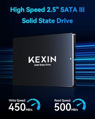 Image of KEXIN SSD 512GB Internal SSD 2.5 inch SATA III Internal Solid State Drive 512G up to 500MB /s SATA 3.0 Internal Drive 3D NAND Flash Internal SSD for Laptop PC Storage and Upgrade-Black