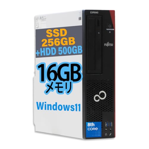 ??????? ?????????? ??? ESPRIMO D588/?8?? Core i3-8100/??? 16GB/??M.2 NVMe SSD 256GB + HDD 500GB Windows11&Ms Office2019/DVD????/