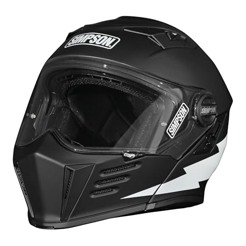 Simpson Mod Bandit Motorcycle Helmet - US Limited Edition Lucifer - XS | Modular Full-Face Helmet Clear Visor Shield DOT ECE Certified for Street Cruiser & Touring Riders (M5939XS)