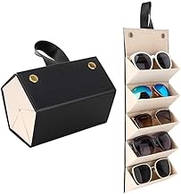 SEKOY Sunglasses Organizer with Slots, Travel Glasses Case Storage Portable Sunglasses Storage Case Bag Foldable Eyeglasses Holder Box Eyewear Display Containers for Women Men
