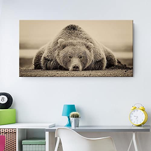 Bear Decor Posters For Room Aesthetic Brown Bear Poster Canvas Wall Art For Living Room Decoration, A Gift For The Man Who Has Everything 12X24Inch Unframed #TOP3