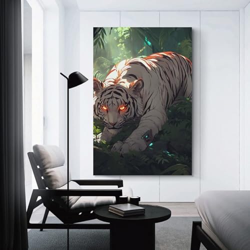 Pinturas murales de tigre en lienzo con impresión de alta resolución 3