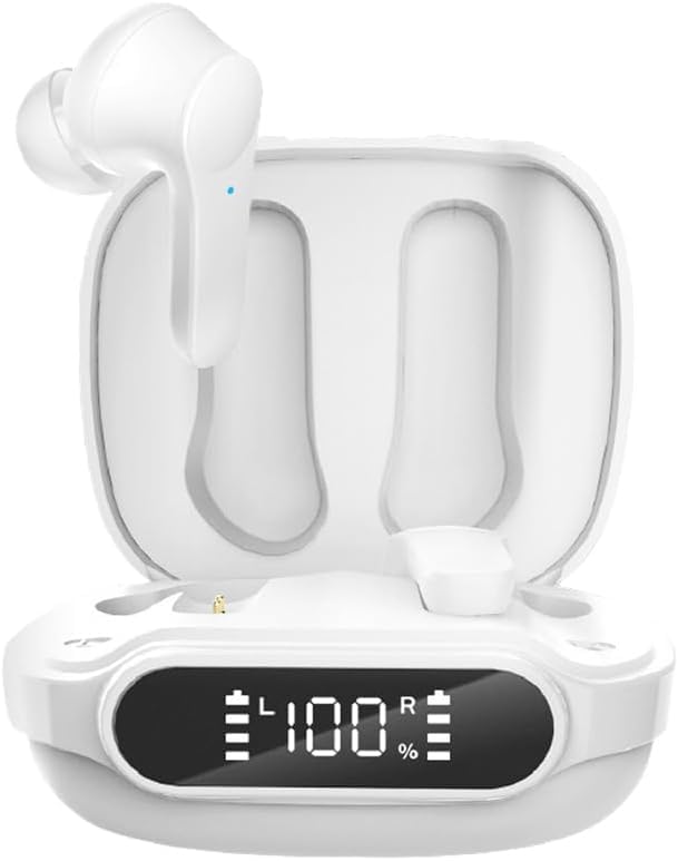 Wireless Earbuds ANC Noise Canceling Bluetooth 5 3 Headphones HiFi Stereo Touch Controls IPX5 Waterproof in-Ear Earphones with