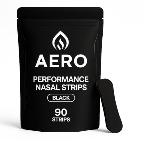 Performance Nasal Strips for Breathing (90 Count) - Oil & Sweat Proof Adhesive - Athletic Nasal Strips for Snoring & Sleeping - Black, Wide Body, Universal Fit, Extra Strength