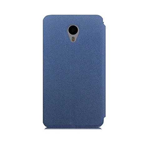 Image of Heartly GoldSand Sparkle Luxury PU Leather Window Flip Stand Back Case Cover for Meizu M2 Note - Power Blue