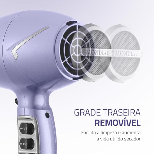 Secador de Cabelos Space Shine, Mondial, Lilás, 2000W, 220V - SC-21