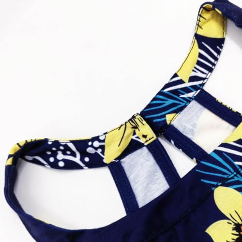 Image of Kubsid Halter Dresses for Women 2026 Casual Floral Print Summer Dresses Hollow Out A-line Sundresses for Beach Vacation