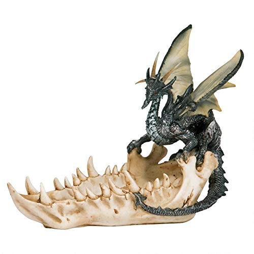 Design Toscano Qs91305 Jaw Of The Dragon Offering Dish Gothic Statue, 9 Inch, Polyresin, Full Color #TOP1