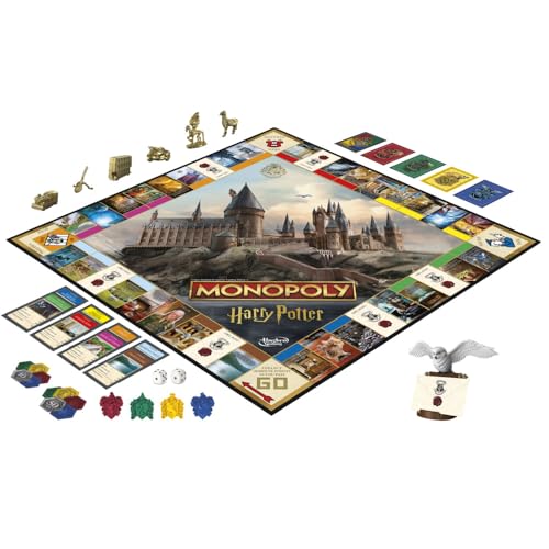 Monopoly Harry Potter Edition Board Game for Kids 8+, Strategy Family Game with Hogwarts Locations, Golden Tokens, House Cards & Owl Post, 2–6 Players - Image 2