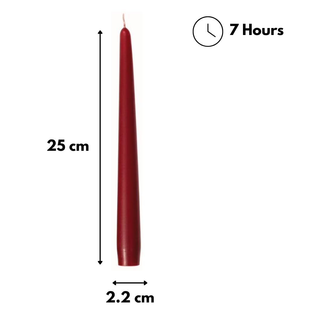 Cereria di Giorgio Risthò Bougies Coniques pour Chandelier, Cire, Bordeaux, 2,2 x 25 cm, 50 unités