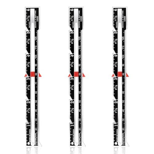 3 Pack Sewing Ruler Sliding Gauge Sewing Measuring Tool Black