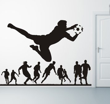 Soccer Player Soccer Goalie Wall Decal Sport Football Kicking Ball Wall Sticker Teen Room Boys Bedroom Wall Sticker Decor Art tr851