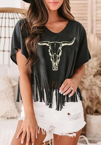 Nashville Tshirt for Women Country Concert Fringe Tops Country Music Shirts Short Sleeve Cowgirl Graphic Tees - Image 3