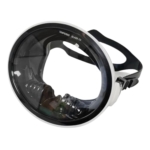 KESOTO Máscara de Snorkel con Lentes Resistente Marco Amplio para Clara Bajo El Agua Equipo Profesional de Buceo Ajuste Cómodo Apto para Hombres Y, Marco Blanco