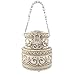 Mary Frances Layers of Love Beaded Top Handle Wedding Cake Bridal Handbag, Metallic