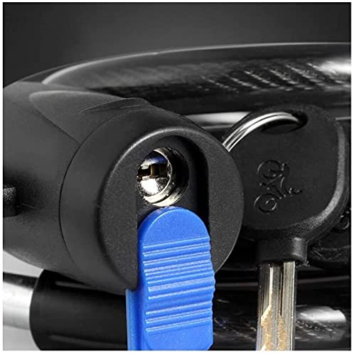Candado de bicicleta con candado de cable de acero tipo anillo, candado de aleación de acero, con soporte de montaje, negro