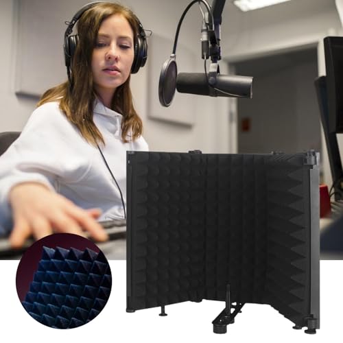 Reflector de sonido de micrófono y protector de espuma portátil para grabación 4
