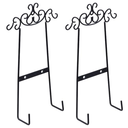 MyGift Set of 2 Wall Mounted Vintage Scrollwork Plate Holders