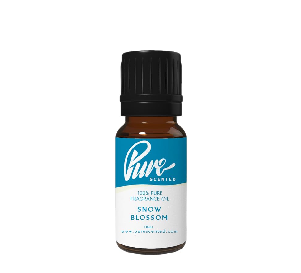 Pure Scented 10ml Fragrance Oils - 1 x 10ml Suitable for Candles, Soaps, Slime, Diffusers, Cosmetics, Wax Melts, Designer (1 x 10ml, Snow Blossom)