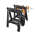 WORX Clamping Sawhorse Pair with Bar Clamps, Built-in Shelf and Cord Hooks – WX065