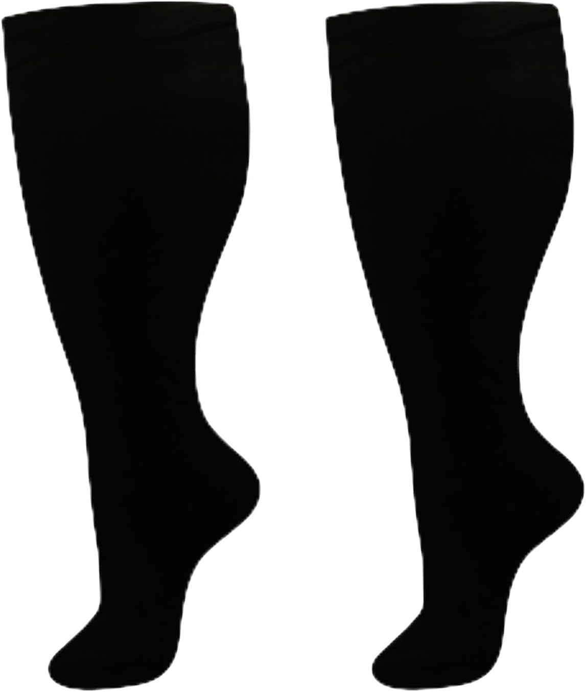 Compression Stockings Thick Calf for Men and Women - Plus Size Compression Socks Men Medical Support Stockings Thrombosis Stockings Flight Socks 2 Pairs