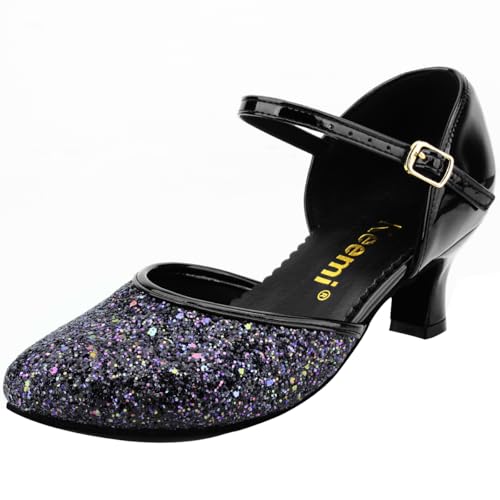 Keemi 1920s Shoes Ballroom Dance Shoes for Woman, Sequin Dancing Pumps Low Heels for Latin Tango Character Party