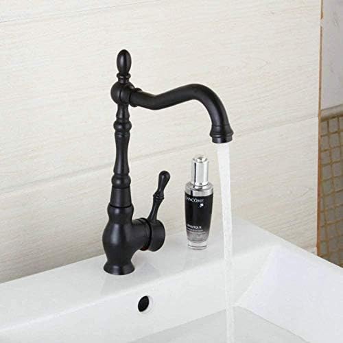 Robinets mitigeurs d'évier lavabo noir en bronze huilé pivotant