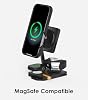 Aulumu M01 Estación de carga inalámbrica 4 en 1 compatible con MagSafe | Cargador magnético plegable de 15W para iPhone 17 y Apple Watch/AirPods 8