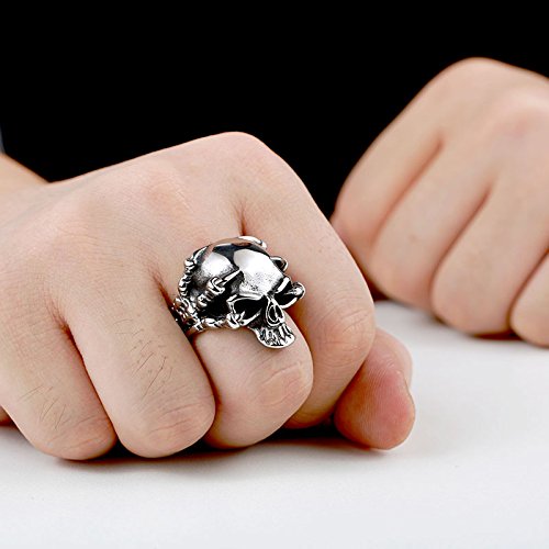 Image of Genuine Stainless Steel Ring Jewelry for Men Fashion Punk Biker Skull Rings