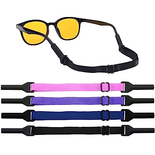 FVIZAL Glasses Strap,4pcs Sports Eyeglass Strap Lanyard Adjustable Silicone Glasses Non-Slip Glasses Strap Retainer Strap Band Eyewear Holder for Men Women Kids Running Camping Reading Outdoor