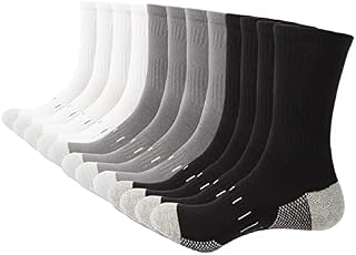 BUDERMMY Walking Socks Womens 6 Pairs Hiking Breathable Cushioned Socks Women Comfortable Anti Blister Casual Crew Socks Ladies Outdoor Multipack Performance Athletic Socks