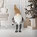 ECD Germany GNOME de Noël 80 cm Marron Lanterne Nez LED Décoration de Poupée en Peluche sans Visage Longue Barbe Nain Décoratif Tomte Ornement Christmas Figurine d'Elfe Fonctionnement à Piles