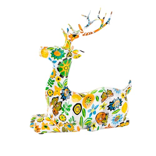 Sculpture décorative des cerfs statue animale rustique en résine de maison - 7