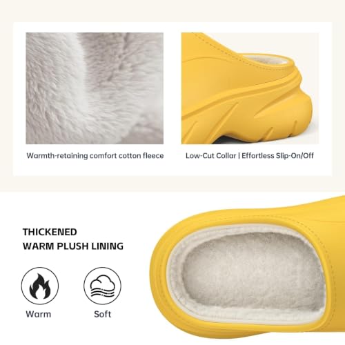 Image of Unisex Waterproof Winter Slippers for Outdoor, Fuzzy Lined Non-Slip Snow Boot House Shoes with Rubber Sole, Indoor Outdoor Comfort for Cold Weather
