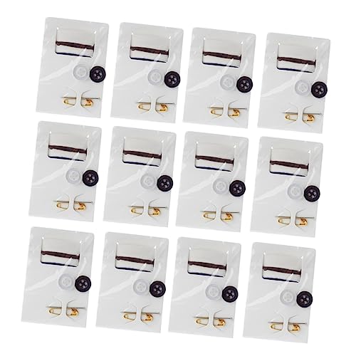 Uonlytech 15Pcs Mini Sewing Kit with Needle Thread Buttons and Pin Compact Sewing Supplies for Travel Hotel and Emergencies for Beginners and