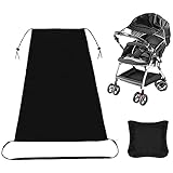 Sombrilla para cochecito de bebé y cochecito de bebé de ajuste, parasol para cochecitos / capazos / silla de paseo, con protección UV 50 y función de deslizamiento hacia arriba y hacia abajo (negro)